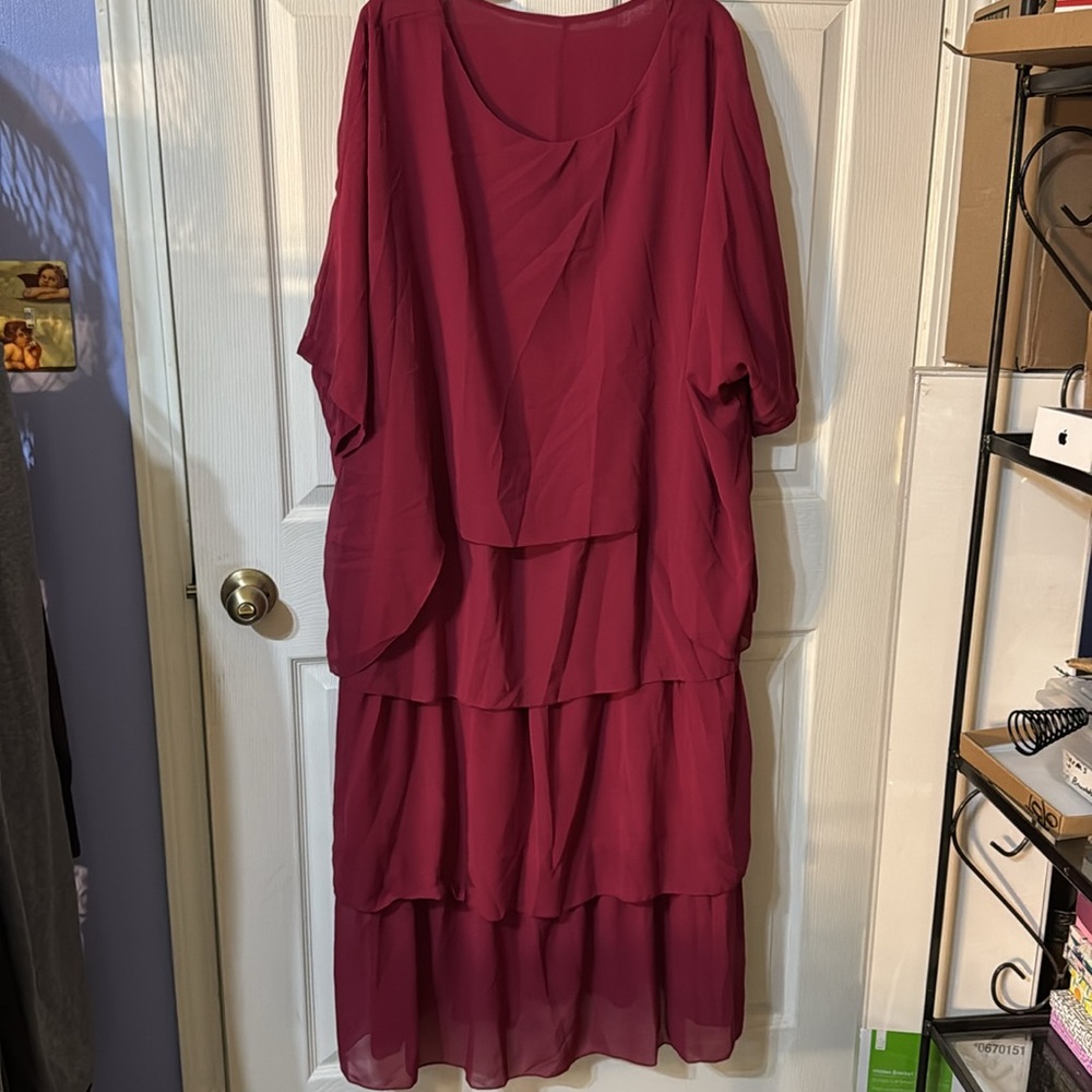 Maroon 4XL layered Dress. New (SHEIN Pallet)